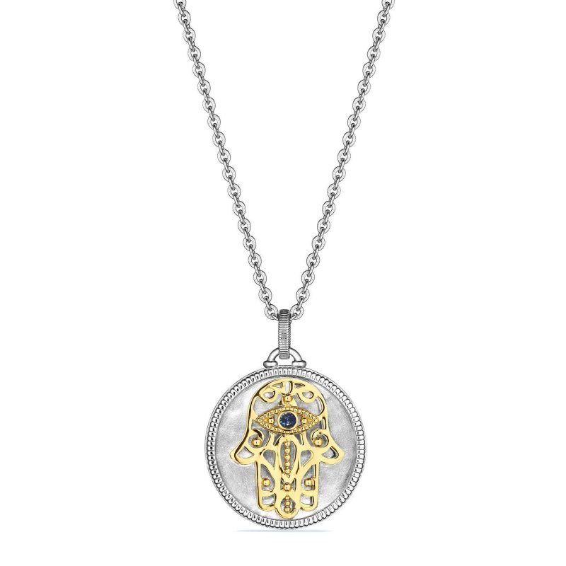 Judity Ripka Little Luxuries Long Hamsa Medallion Necklace